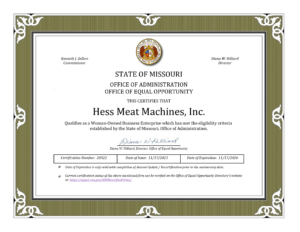 Woman Owned Commercial Kitchen Equipment Business in Missouri