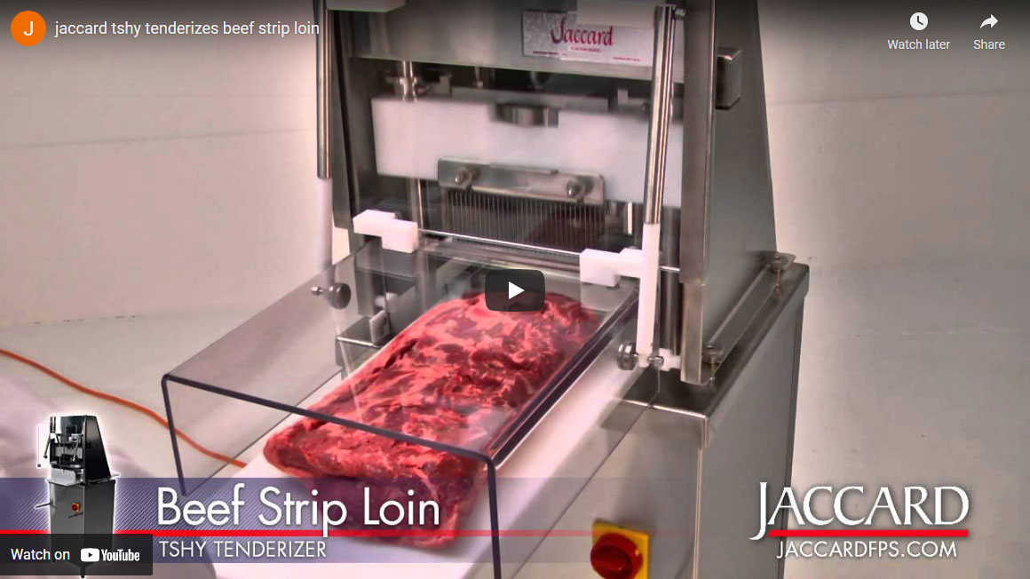 Demonstration of Jaccard Machine Tenderizing Beef Strip Loin